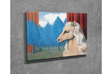 Canvastavla - Hästhuvud med vit man i en drömlik skogsmiljö - Blå / Röd / Beige - Inredning - Tavlor & posters - Canvastavla