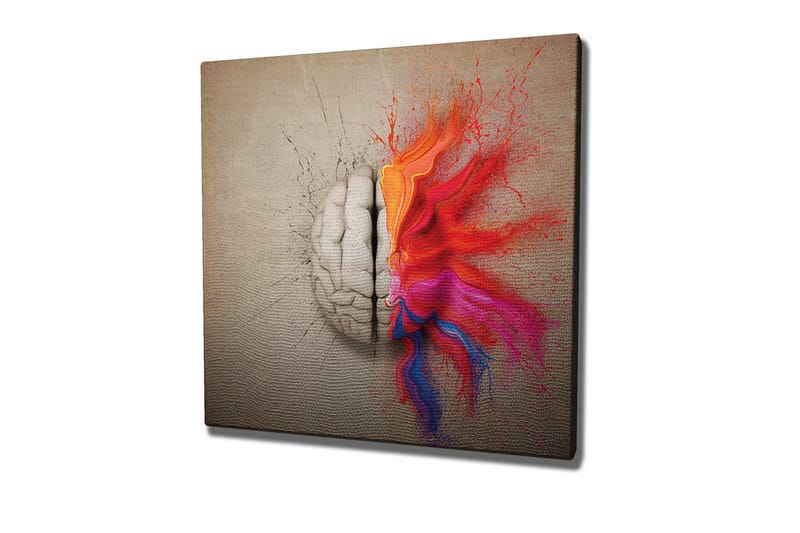 Canvastavla - Hjärna som spricker upp med färgglada explosioner av kreativitet - Röd / Orange / Rosa - Inredning - Tavlor & posters - Canvastavla