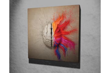 Canvastavla - Hjärna som spricker upp med färgglada explosioner av kreativitet - Röd / Orange / Rosa - Inredning - Tavlor & posters - Canvastavla