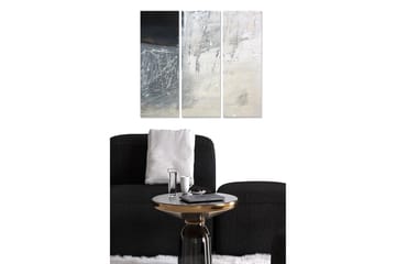 Canvastavla i trä 3-delar 50x70 cm - Abstrakt komposition med ljusa och mörka nyanser - Mörkblå / Vit / Grå - Inredning - Tavlor & posters - Canvastavla