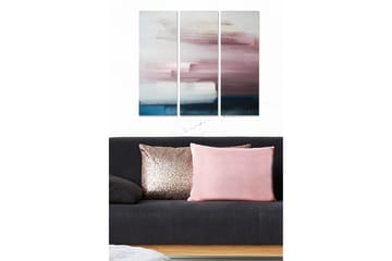 Canvastavla i trä 3-delar 50x70 cm - Abstrakt landskap med mjuka färgövergångar - Rosa / Blå / Vit - Inredning - Tavlor & posters - Canvastavla