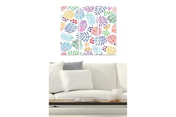 Canvastavla i trä 3-delar 50x70 cm - Färgglad komposition av löv och bär - Grön / Röd / Lila - Inredning - Tavlor & posters - Canvastavla