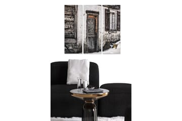 Canvastavla i trä 3-delar 50x70 cm - Sliten dörr med rustik charm - Grå / Brun / Vit - Inredning - Tavlor & posters - Canvastavla