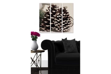 Canvastavla i trä 3-delar 50x70 cm - Stora kottar med snöiga toppar - Brun / Vit / Grön - Inredning - Tavlor & posters - Canvastavla