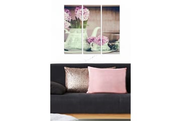 Canvastavla i trä 3-delar 50x70 cm - Vacker bukett av hyacinter i en dekorativ kanna - Lila / Grön / Vit - Inredning - Tavlor & posters - Canvastavla