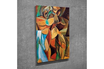 Canvastavla - Intimt par i en omfamnande gest - Brunt / Grönt / Blått - Inredning - Tavlor & posters - Canvastavla