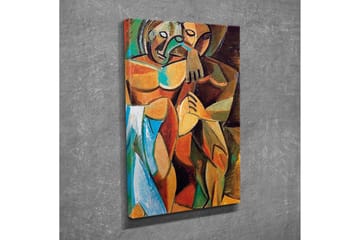 Canvastavla - Intimt par i en omfamnande gest - Brunt / Grönt / Blått - Inredning - Tavlor & posters - Canvastavla