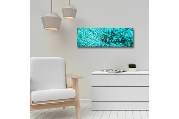 Canvastavla - Kajak som paddlar genom klart turkost vatten - Turkos / Svart / Orange - Inredning - Tavlor & posters - Canvastavla