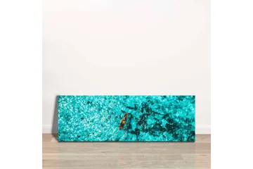 Canvastavla - Kajak som paddlar genom klart turkost vatten - Turkos / Svart / Orange - Inredning - Tavlor & posters - Canvastavla