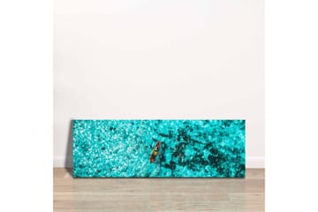 Canvastavla - Kajak som paddlar genom klart turkost vatten - Turkos / Svart / Orange - Inredning - Tavlor & posters - Canvastavla