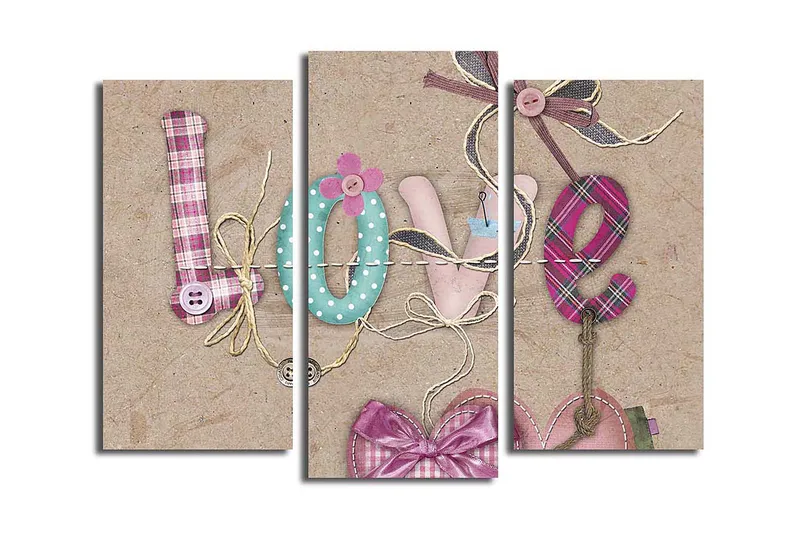 Canvastavla Kitchen 3-pack Flerfärgad, 20x39 cm