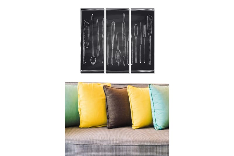 Canvastavla Kitchen 3-pack Flerfärgad, 20x50 cm