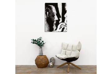 Canvastavla - Kontrastfylld porträtt av två ansikten i dialog - Svart / Vitt - Inredning - Tavlor & posters - Canvastavla