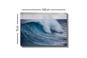 Canvastavla - Kraftfull våg som bryter mot ytan - Turkos / Mörkblå / Vit - Inredning - Tavlor & posters - Canvastavla