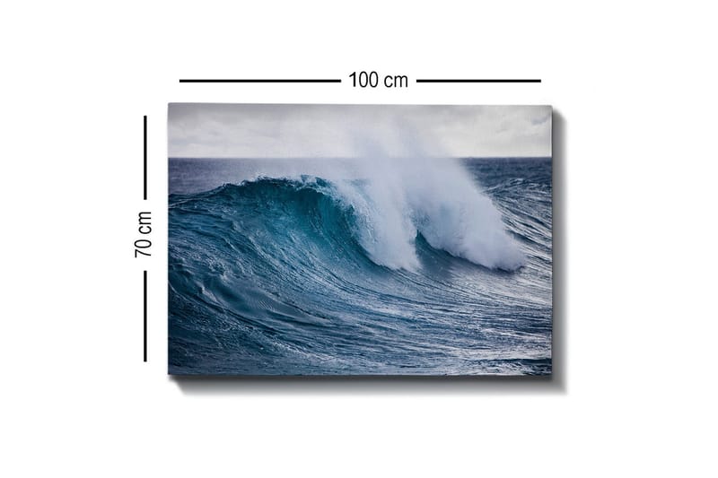Canvastavla - Kraftfull våg som bryter mot ytan - Turkos / Mörkblå / Vit - Inredning - Tavlor & posters - Canvastavla