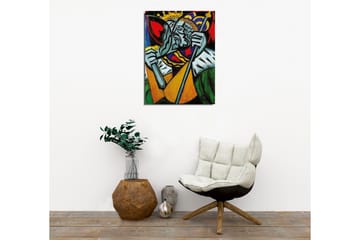 Canvastavla - Kunglig figur med en sorgsen uttryck och detaljerad krona - Grön / Röd / Blå - Inredning - Tavlor & posters - Canvastavla