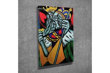 Canvastavla - Kunglig figur med en sorgsen uttryck och detaljerad krona - Grön / Röd / Blå - Inredning - Tavlor & posters - Canvastavla