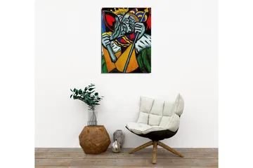 Canvastavla - Kunglig figur med en sorgsen uttryck och detaljerad krona - Grön / Röd / Blå - Inredning - Tavlor & posters - Canvastavla