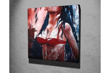 Canvastavla - Kvinnlig figur i röd bikini med mörkt hår - Röd / Svart / Hudton - Inredning - Tavlor & posters - Canvastavla