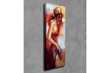 Canvastavla - Kvinnlig figur i röd klänning med mjuka penseldrag - Röd / Beige / Vit - Inredning - Tavlor & posters - Canvastavla