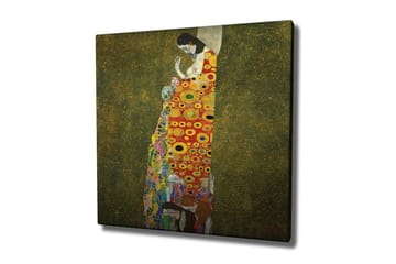 Canvastavla - Kvinnlig figur med färgglad klänning dekorerad med cirklar och blommor - Röd / Gul / Grön - Inredning - Tavlor & posters - Canvastavla