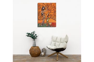 Canvastavla - Kvinnlig figur omgiven av snurrande trädgrenar - Orange / Grön / Röd - Inredning - Tavlor & posters - Canvastavla
