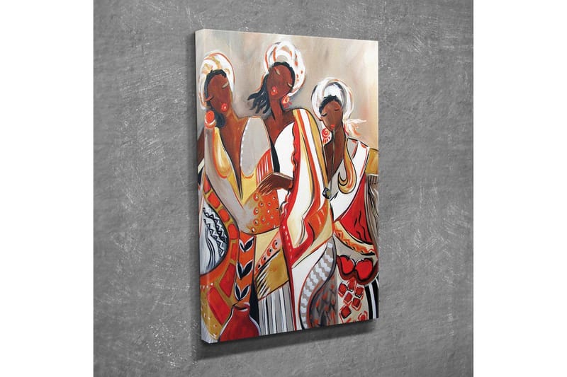 Canvastavla - Kvinnor i färgglada traditionella kläder - Röd / Beige / Svart - Inredning - Tavlor & posters - Canvastavla