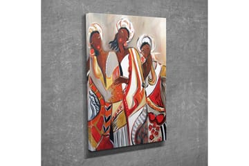 Canvastavla - Kvinnor i färgglada traditionella kläder - Röd / Beige / Svart - Inredning - Tavlor & posters - Canvastavla