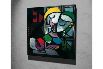 Canvastavla - Kysande par i en abstrakt stil - Grön / Gul / Lila - Inredning - Tavlor & posters - Canvastavla