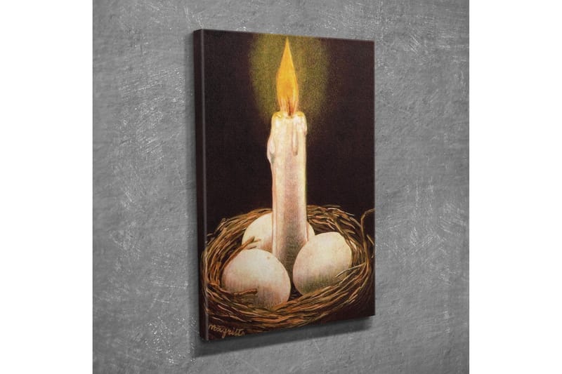 Canvastavla - Ljusnande ljus i ett bo med ägg - Vit / Brun / Gul - Inredning - Tavlor & posters - Canvastavla