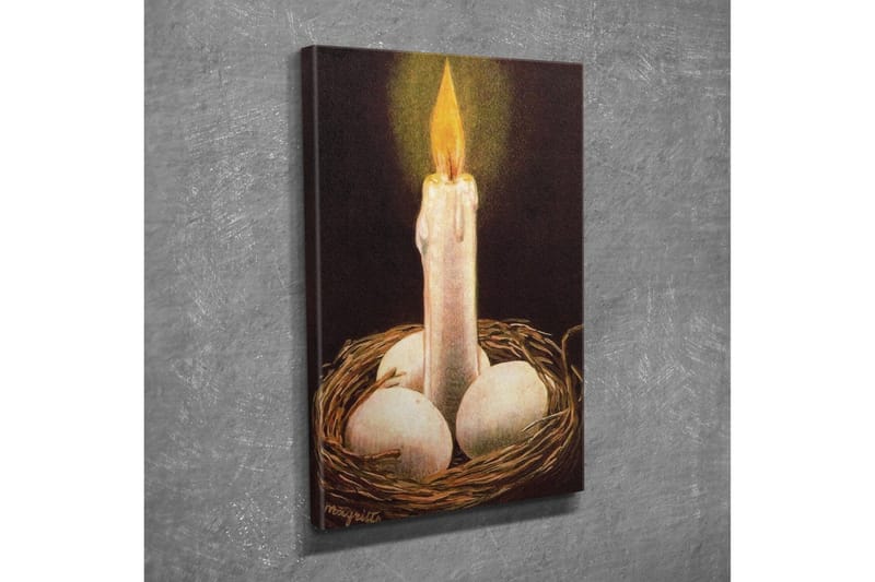 Canvastavla - Ljusnande ljus i ett bo med ägg - Vit / Brun / Gul - Inredning - Tavlor & posters - Canvastavla