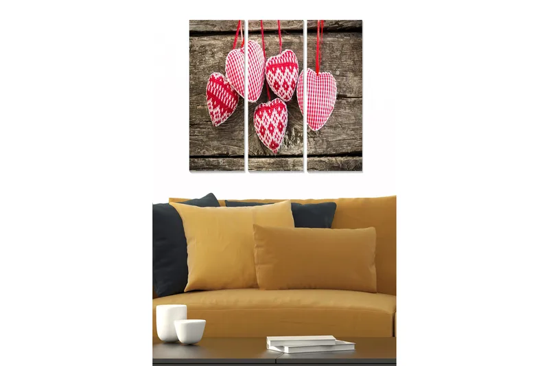 Canvastavla Love 3-pack Flerfärgad, 20x50 cm