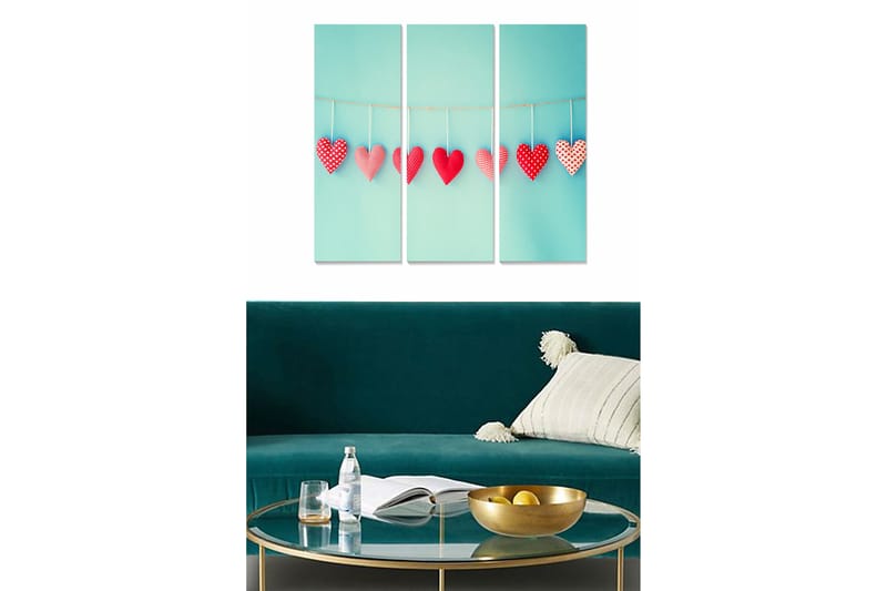 Canvastavla Love 3-pack Flerfärgad - 20x50 cm - Inredning - Tavlor & posters - Canvastavla