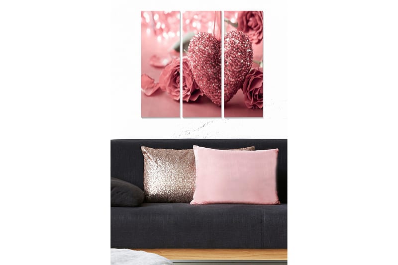 Canvastavla Love 3-pack Flerfärgad - 20x50 cm - Inredning - Tavlor & posters - Canvastavla