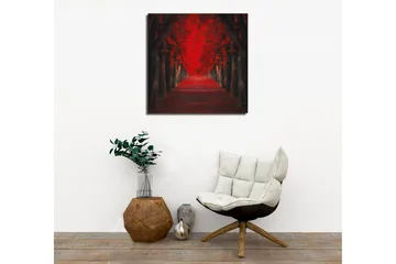 Canvastavla - Lummig allé med intensivt röda träd i höstskrud - Röd / Svart - Inredning - Tavlor & posters - Canvastavla