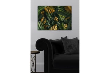 Canvastavla - Lummig samling av tropiska bladverk - Mörkgrön / Guld / Ljusgrön - Inredning - Tavlor & posters - Canvastavla