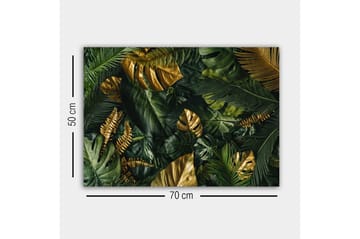 Canvastavla - Lummig samling av tropiska bladverk - Mörkgrön / Guld / Ljusgrön - Inredning - Tavlor & posters - Canvastavla