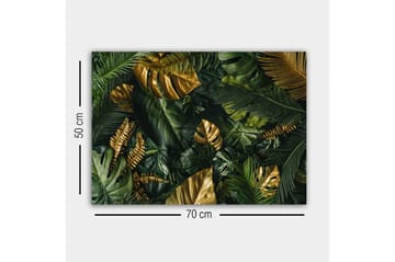Canvastavla - Lummig samling av tropiska bladverk - Mörkgrön / Guld / Ljusgrön - Inredning - Tavlor & posters - Canvastavla