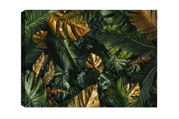Canvastavla - Lummig samling av tropiska bladverk - Mörkgrön / Guld / Ljusgrön - Inredning - Tavlor & posters - Canvastavla