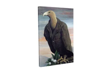 Canvastavla - Mänskligiserad örn i kostym stående på en klippa - Mörkbrun / Grön / Ljusblå - Inredning - Tavlor & posters - Canvastavla