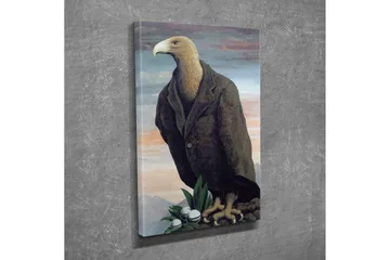 Canvastavla - Mänskligiserad örn i kostym stående på en klippa - Mörkbrun / Grön / Ljusblå - Inredning - Tavlor & posters - Canvastavla