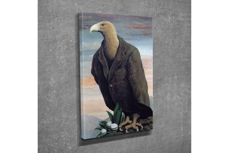 Canvastavla - Mänskligiserad örn i kostym stående på en klippa - Mörkbrun / Grön / Ljusblå - Inredning - Tavlor & posters - Canvastavla