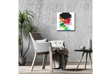 Canvastavla - Mörk molnformation med färgglada regndroppar - Svart / Rosa / Grön - Inredning - Tavlor & posters - Canvastavla