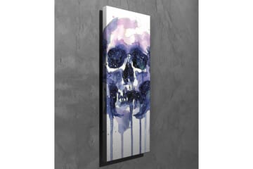 Canvastavla - Mörk och mystisk skalle med stjärnliknande detaljer - Lila / Mörkblå / Vit - Inredning - Tavlor & posters - Canvastavla