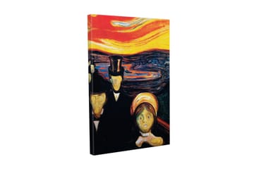 Canvastavla - Mörk silhuett av människor med en intensivt färgad himmel i bakgrunden - Röd / Svart / Gul - Inredning - Tavlor & posters - Canvastavla