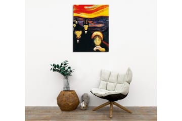 Canvastavla - Mörk silhuett av människor med en intensivt färgad himmel i bakgrunden - Röd / Svart / Gul - Inredning - Tavlor & posters - Canvastavla