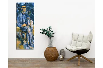 Canvastavla - Man sittande med hund i en avslappnad miljö - Blå / Beige / Grön - Inredning - Tavlor & posters - Canvastavla