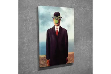 Canvastavla - Mannen med äpple framför ansiktet i kostym och hatt - Mörkblå / Grön / Svart - Inredning - Tavlor & posters - Canvastavla