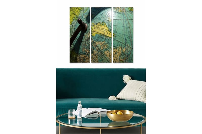 Canvastavla Map 3-pack Flerfärgad - 20x50 cm - Inredning - Tavlor & posters - Canvastavla