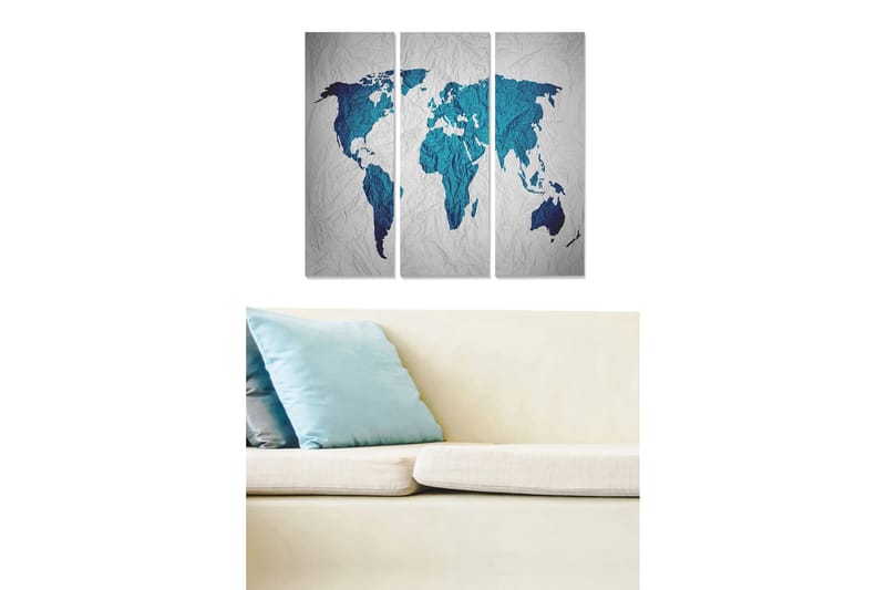 Canvastavla Map 3-pack Flerfärgad - 20x50 cm - Inredning - Tavlor & posters - Canvastavla